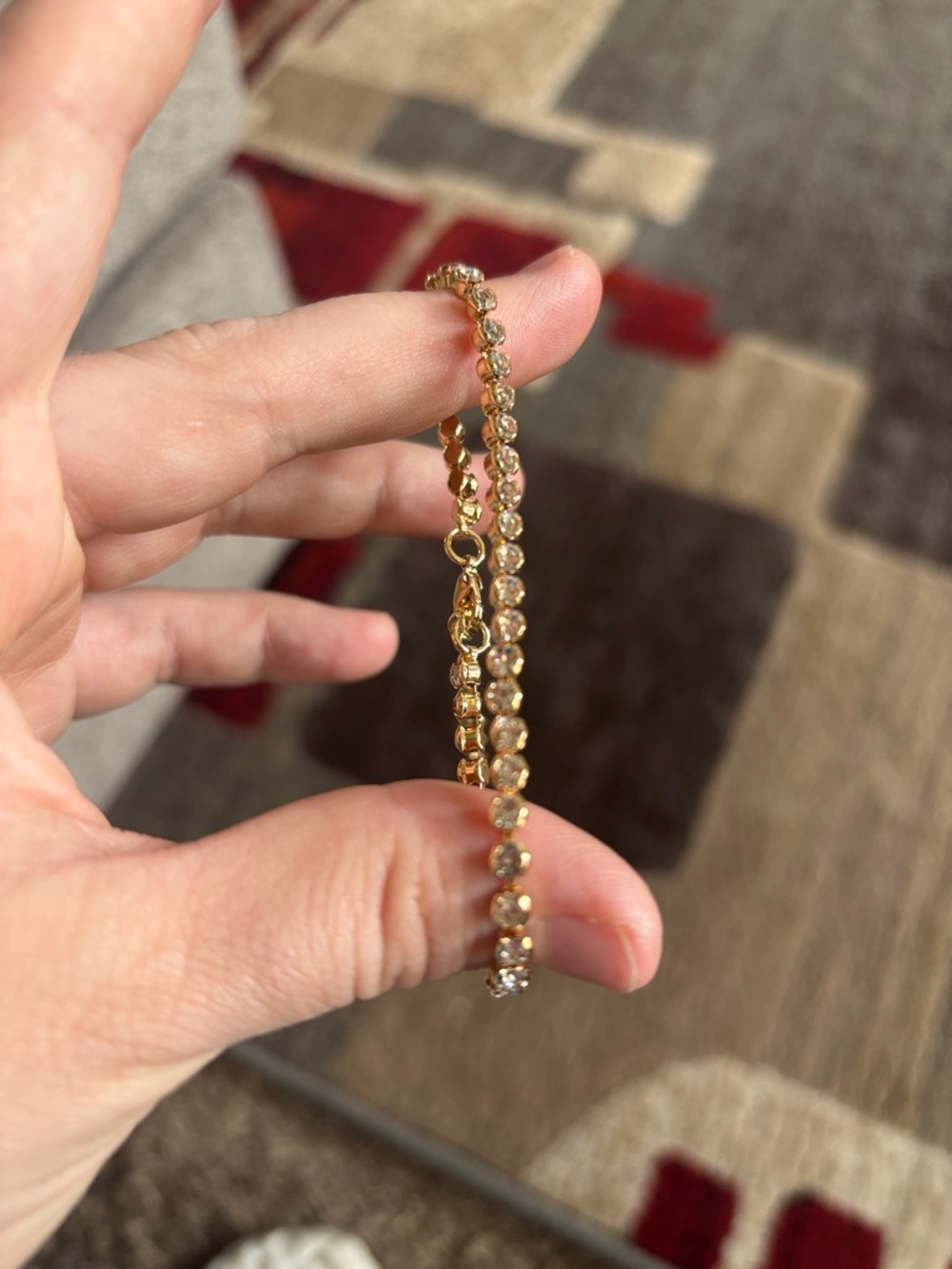 Gold Crystal Tennis Bracelet - Elegant Women's Jewelry